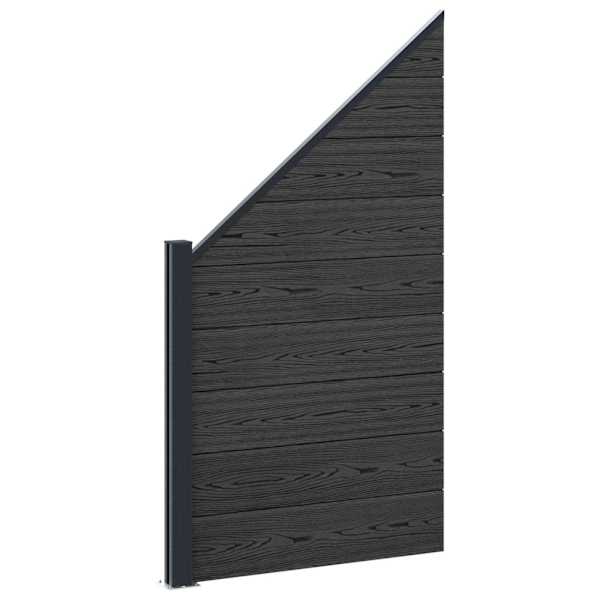 vidaXL Aia komplekt 95 x 180 cm WPC ja Alumiinium Must