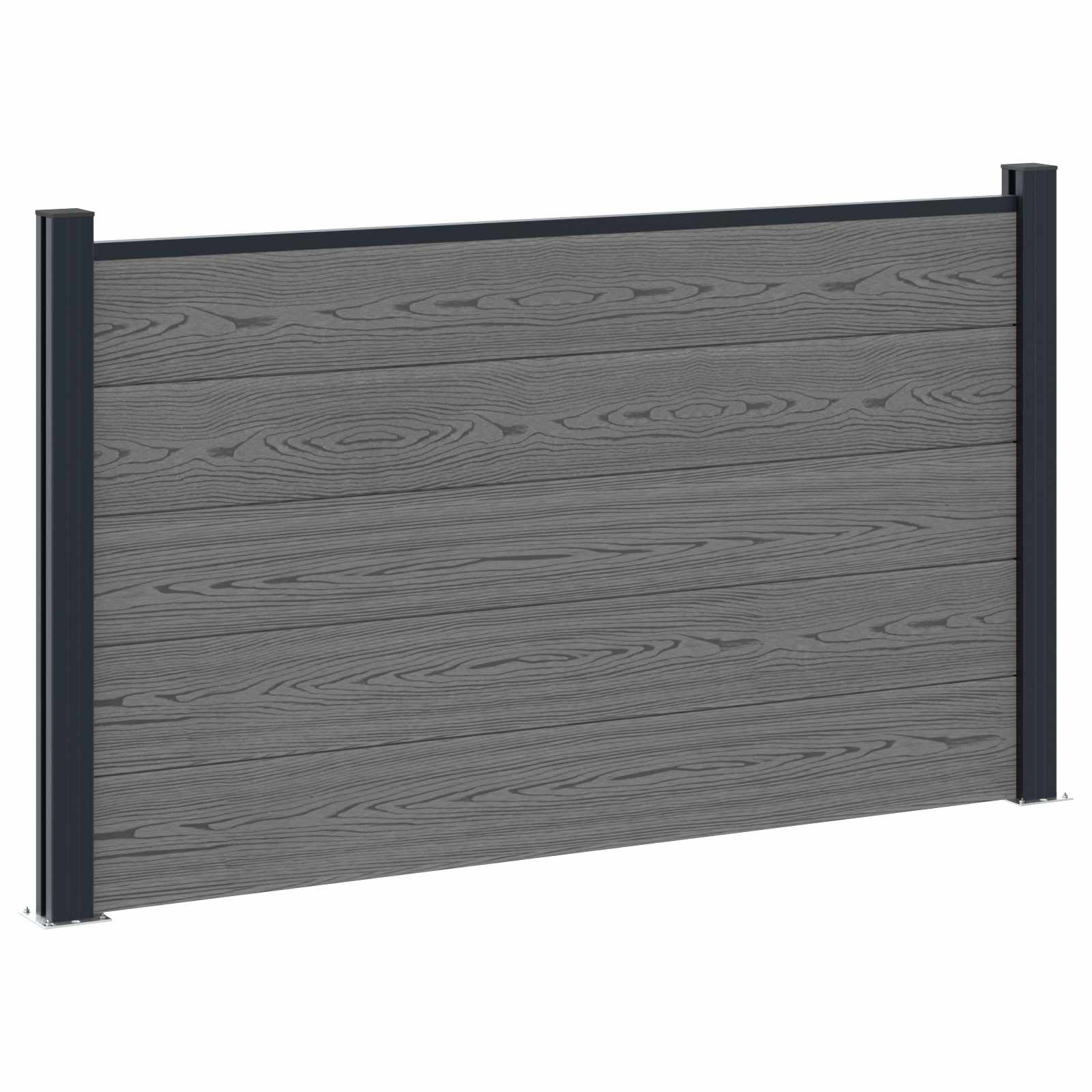 vidaXL Panou de Gardă WPC și Aluminiu Gri
