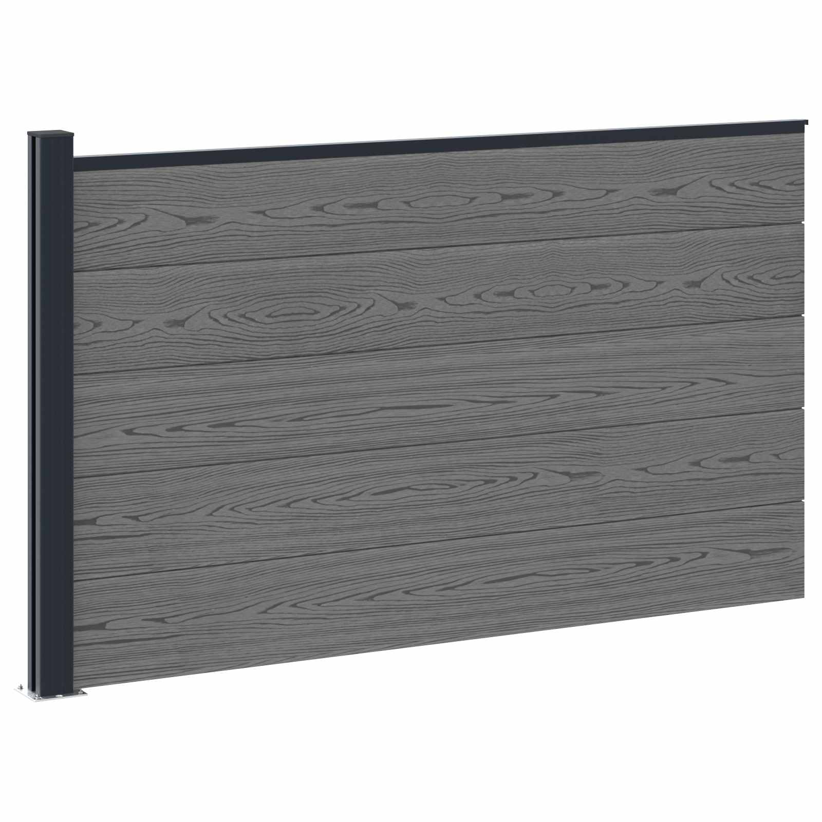 vidaXL Panou de Gardă WPC și Aluminiu Gri