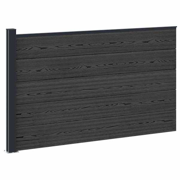 vidaXL Aia komplekt 175 x 105 cm WPC ja Alumiinium Must