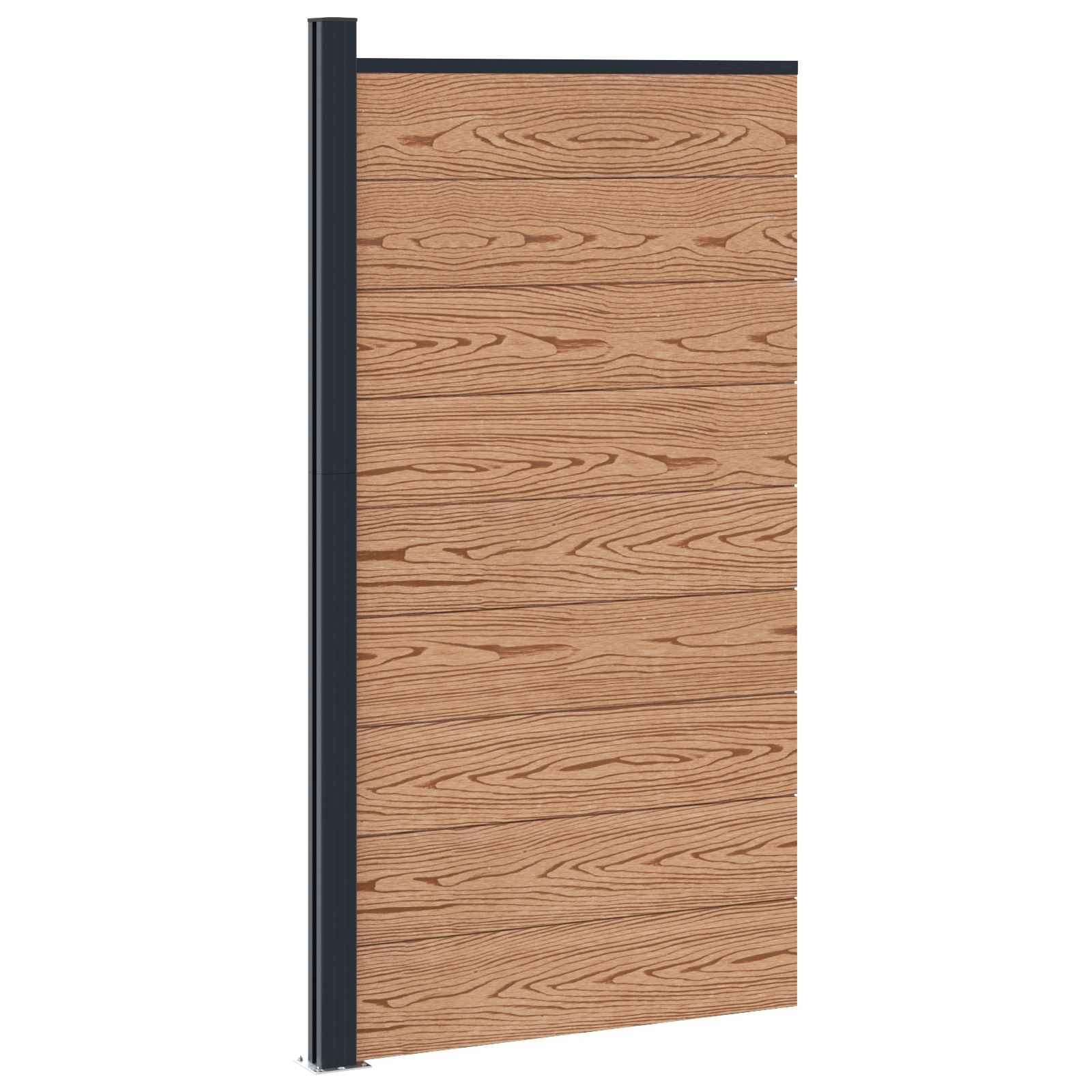 vidaXL Panou de Gardă WPC și Aluminiu Maro