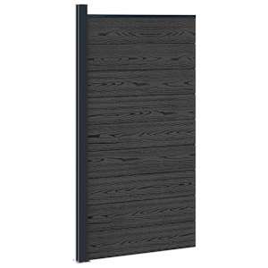 vidaXL Aiapaneel 95 x 186 cm WPC ja Alumiinium Must