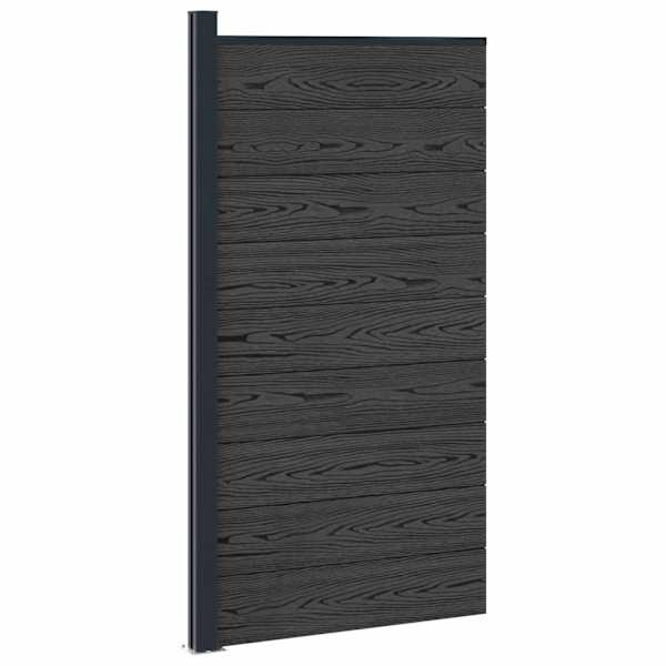 vidaXL Aiapaneel 95 x 186 cm WPC ja Alumiinium Must