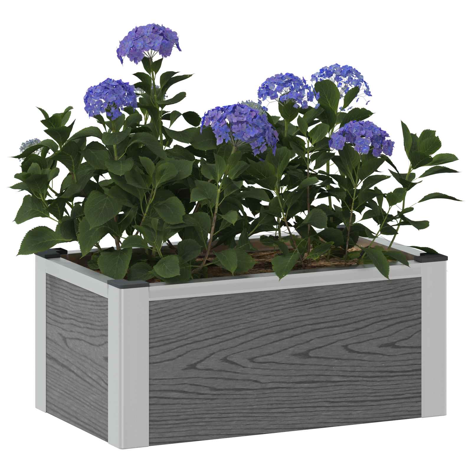 Verhoogde plantenbak Grijs 50 x 30 x 22 cm WPC en Aluminium image 2