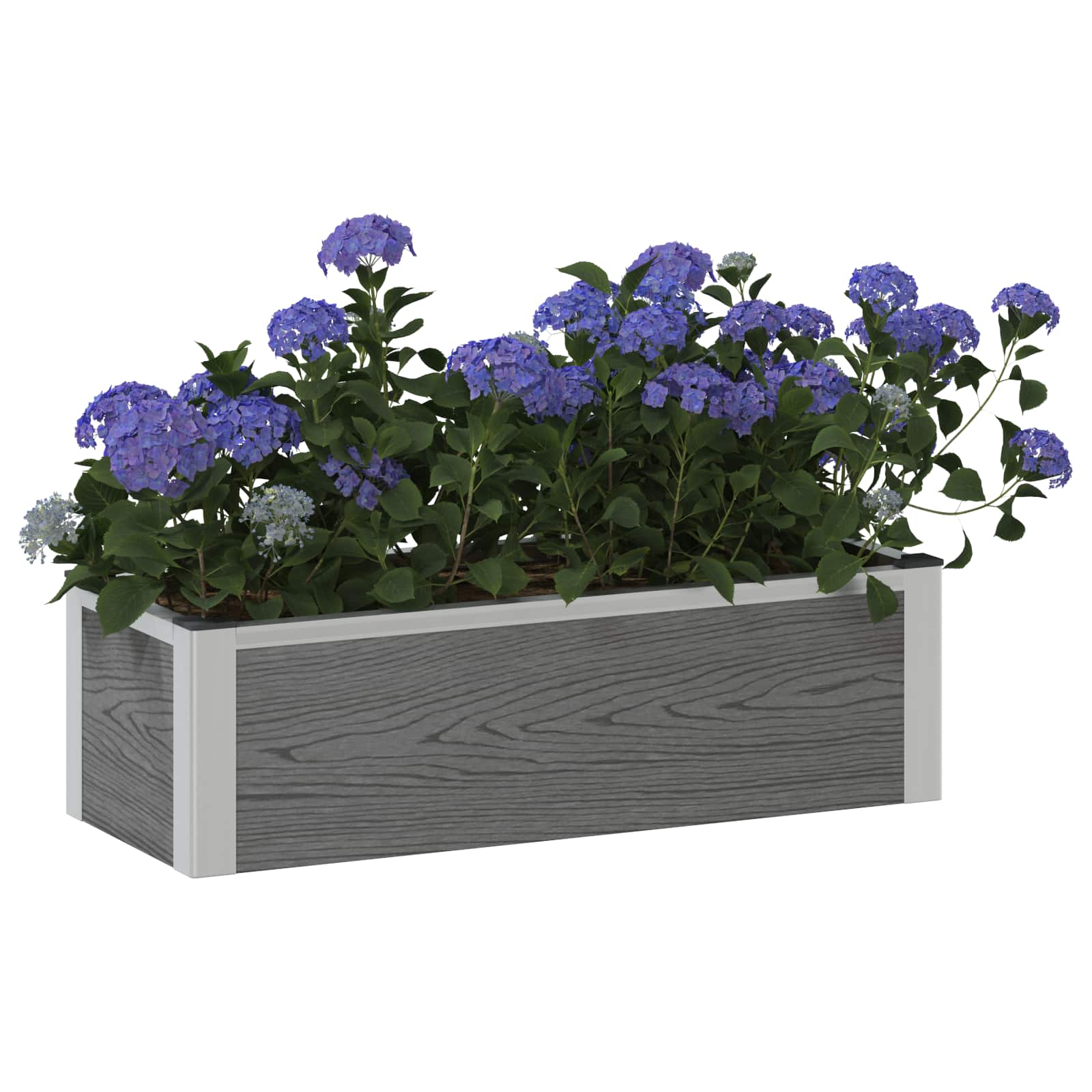 Verhoogde plantenbak Grijs 75 x 30 x 22 cm WPC en Aluminium image 2