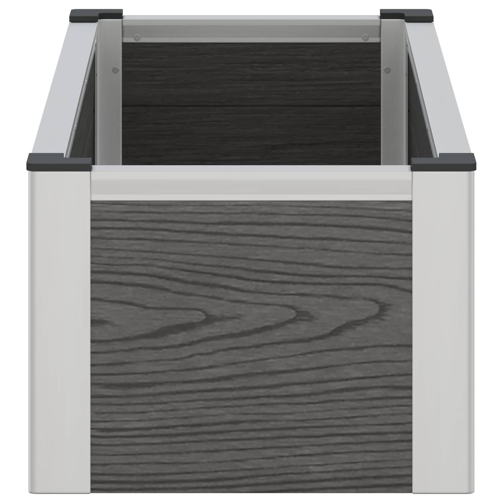 Verhoogde plantenbak Grijs 75 x 30 x 22 cm WPC en Aluminium image 4