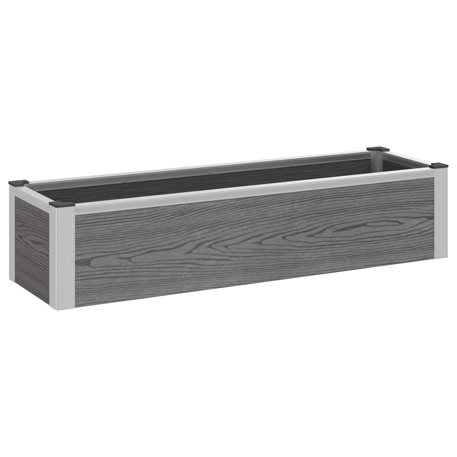 Verhoogde plantenbak Grijs 100 x 30 x 22 cm WPC en Aluminium image 1