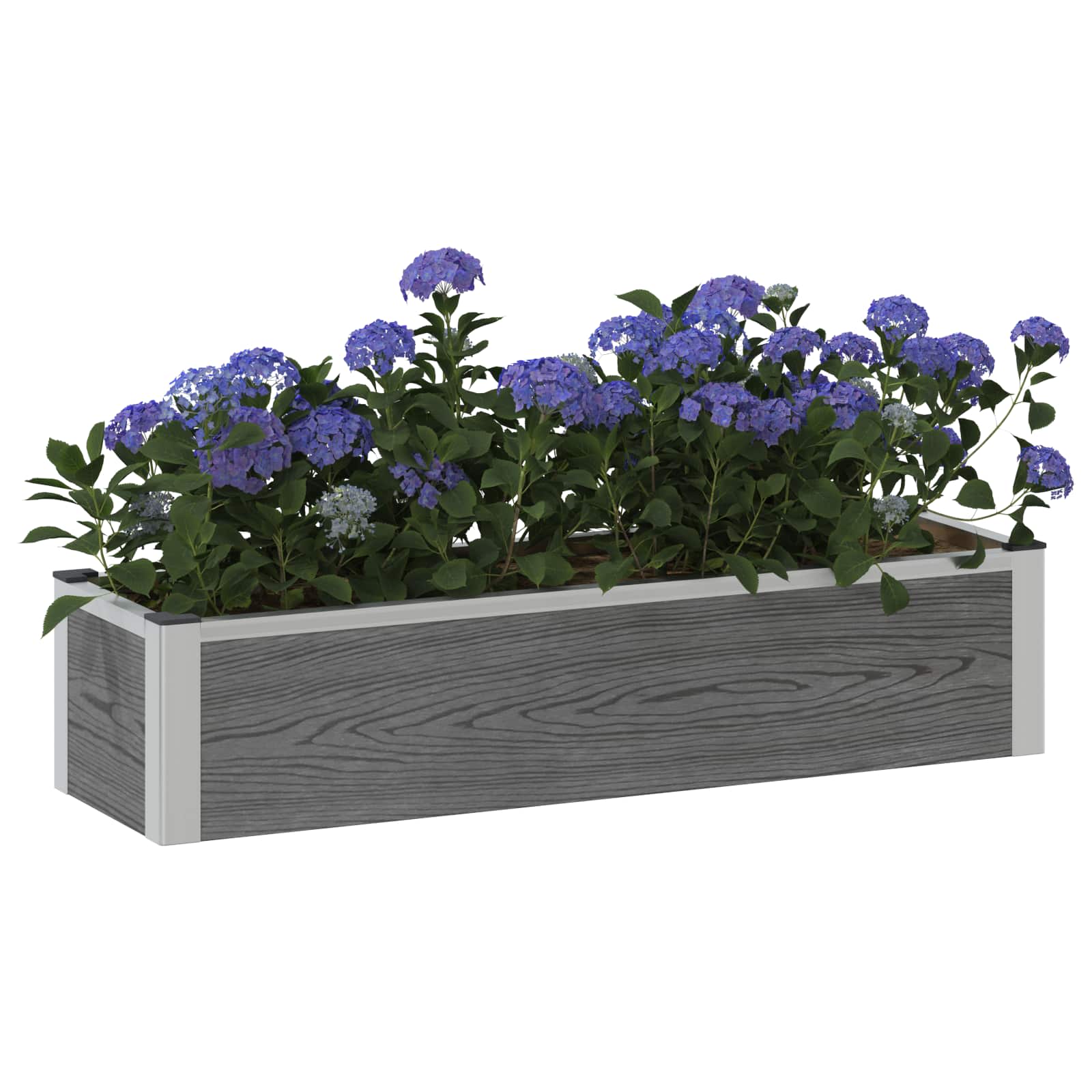 Verhoogde plantenbak Grijs 100 x 30 x 22 cm WPC en Aluminium image 2