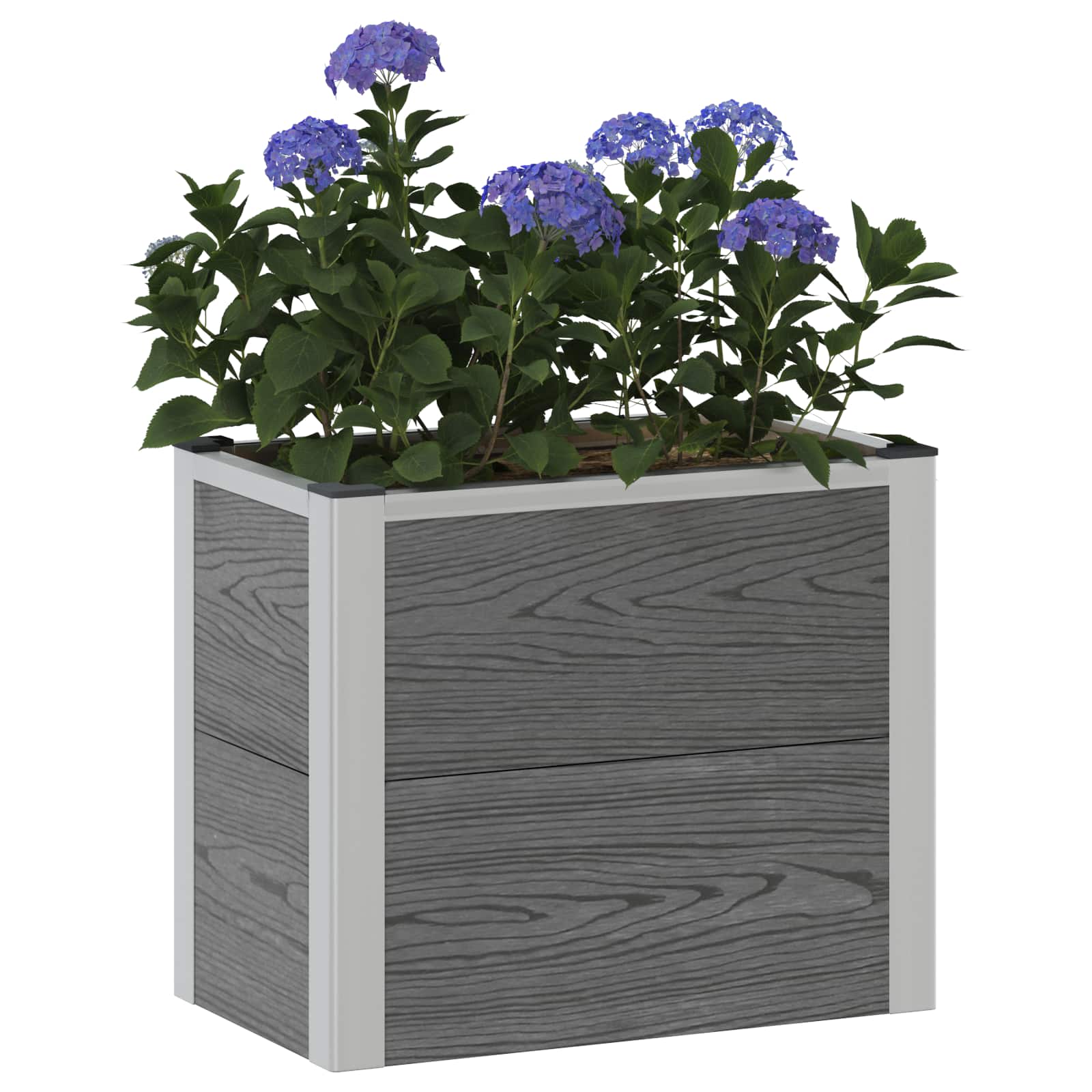 Verhoogde plantenbak Grijs 50 x 30 x 22 cm WPC en Aluminium image 2