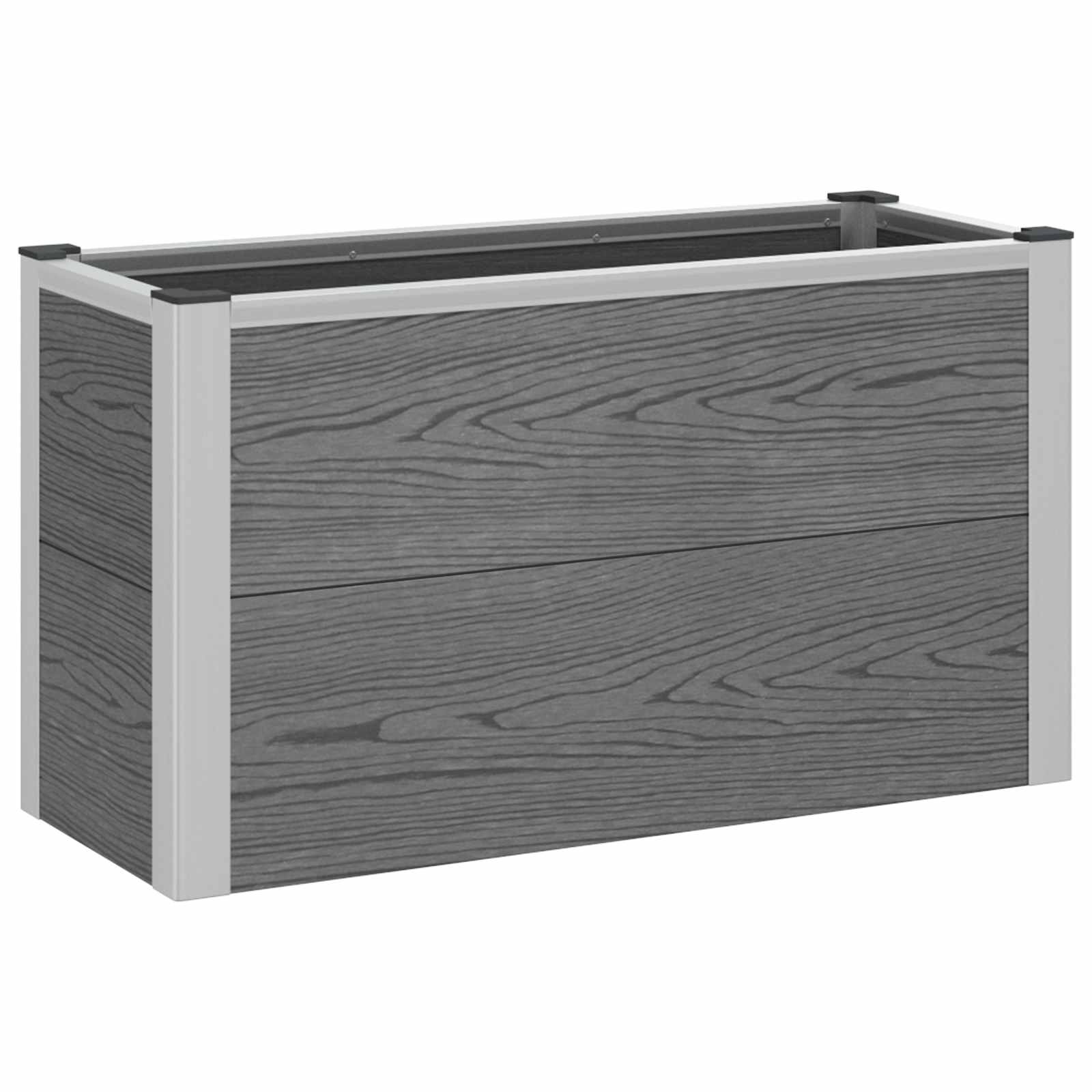 Verhoogde plantenbak Grijs 75 x 30 x 22 cm WPC en Aluminium image 2