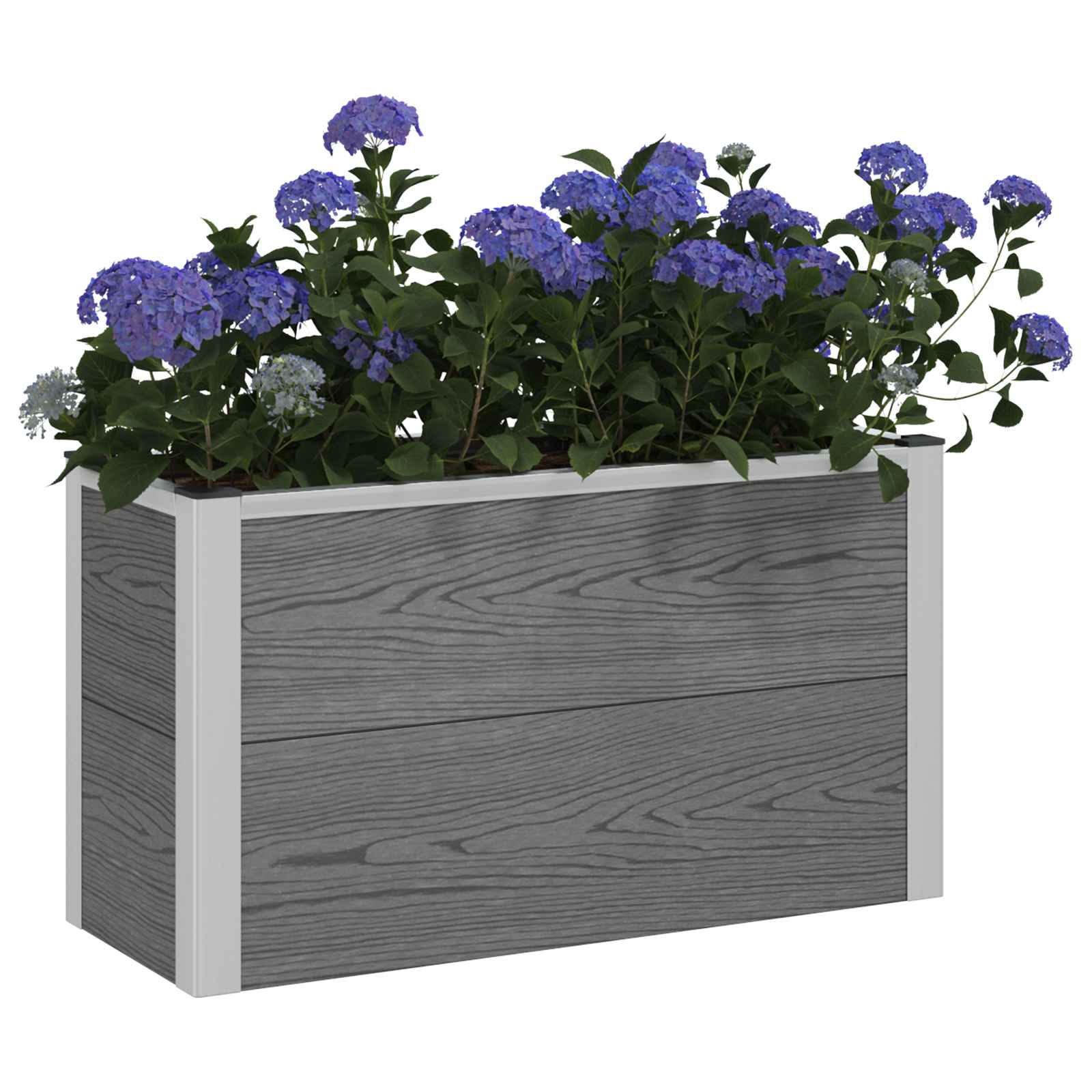 Verhoogde plantenbak Grijs 75 x 30 x 22 cm WPC en Aluminium image 3