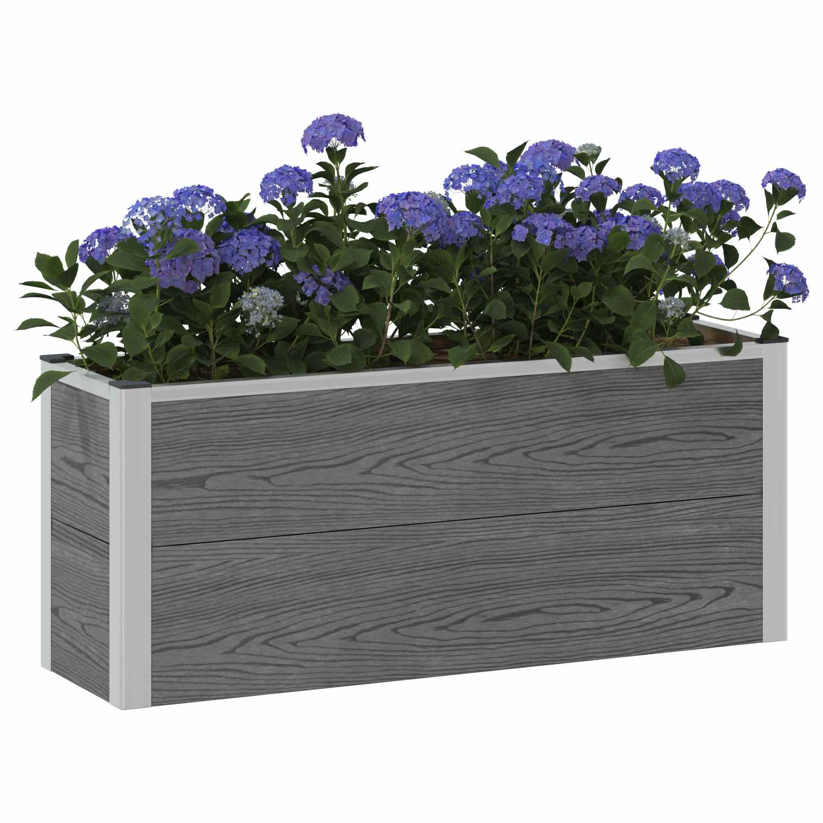 Verhoogde plantenbak Grijs 100 x 30 x 22 cm WPC en Aluminium image 2