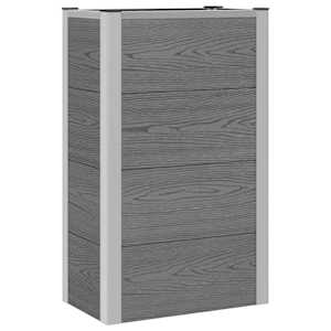 Vrtna visoka greda Siva 50 x 30 x 22 cm WPC in aluminij