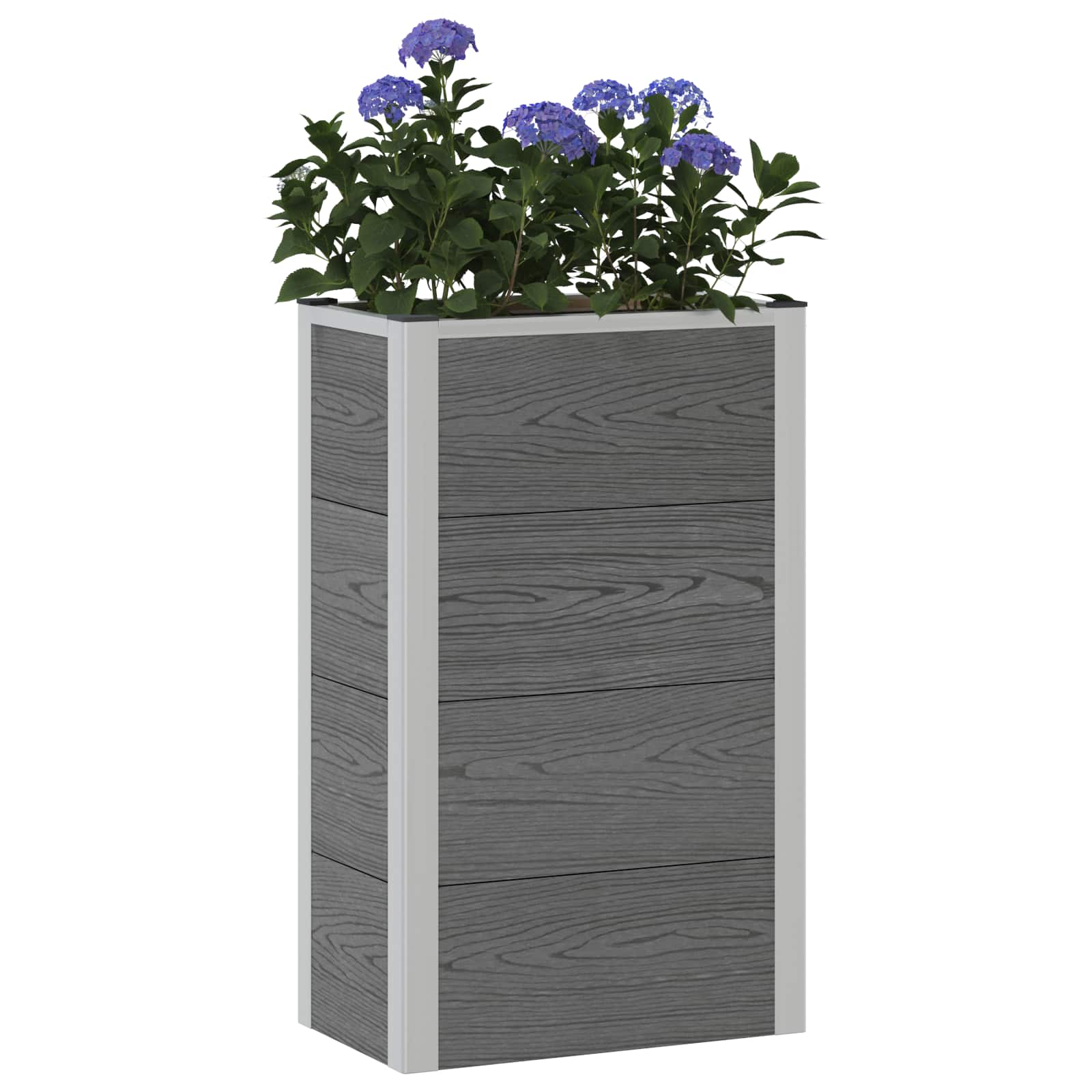 Verhoogde plantenbak Grijs 50 x 30 x 22 cm WPC en Aluminium image 2