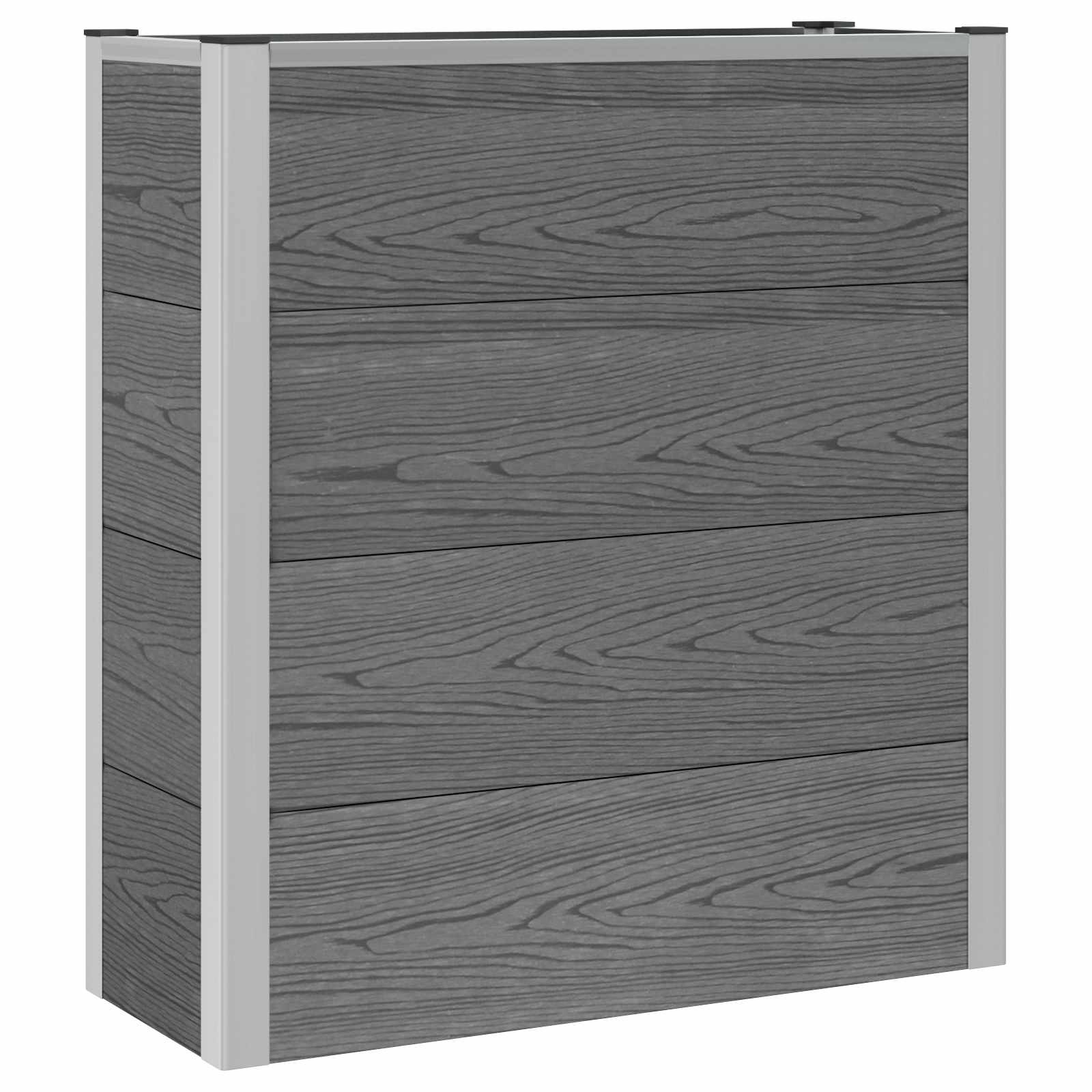 vidaXL Strat înălțat de grădină Gri 75 x 30 x 22 cm WPC și Aluminiu