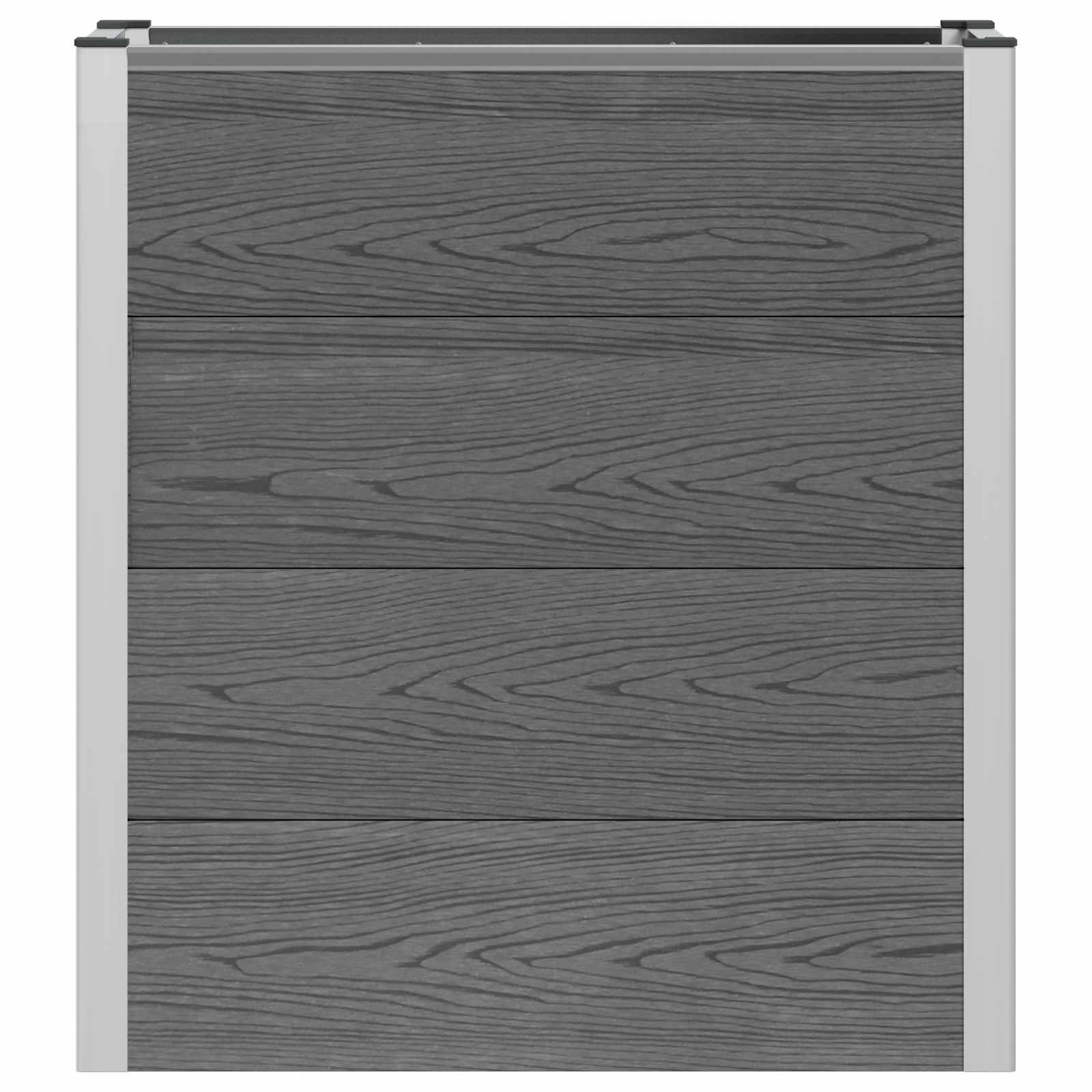 Verhoogde plantenbak Grijs 75 x 30 x 22 cm WPC en Aluminium image 3
