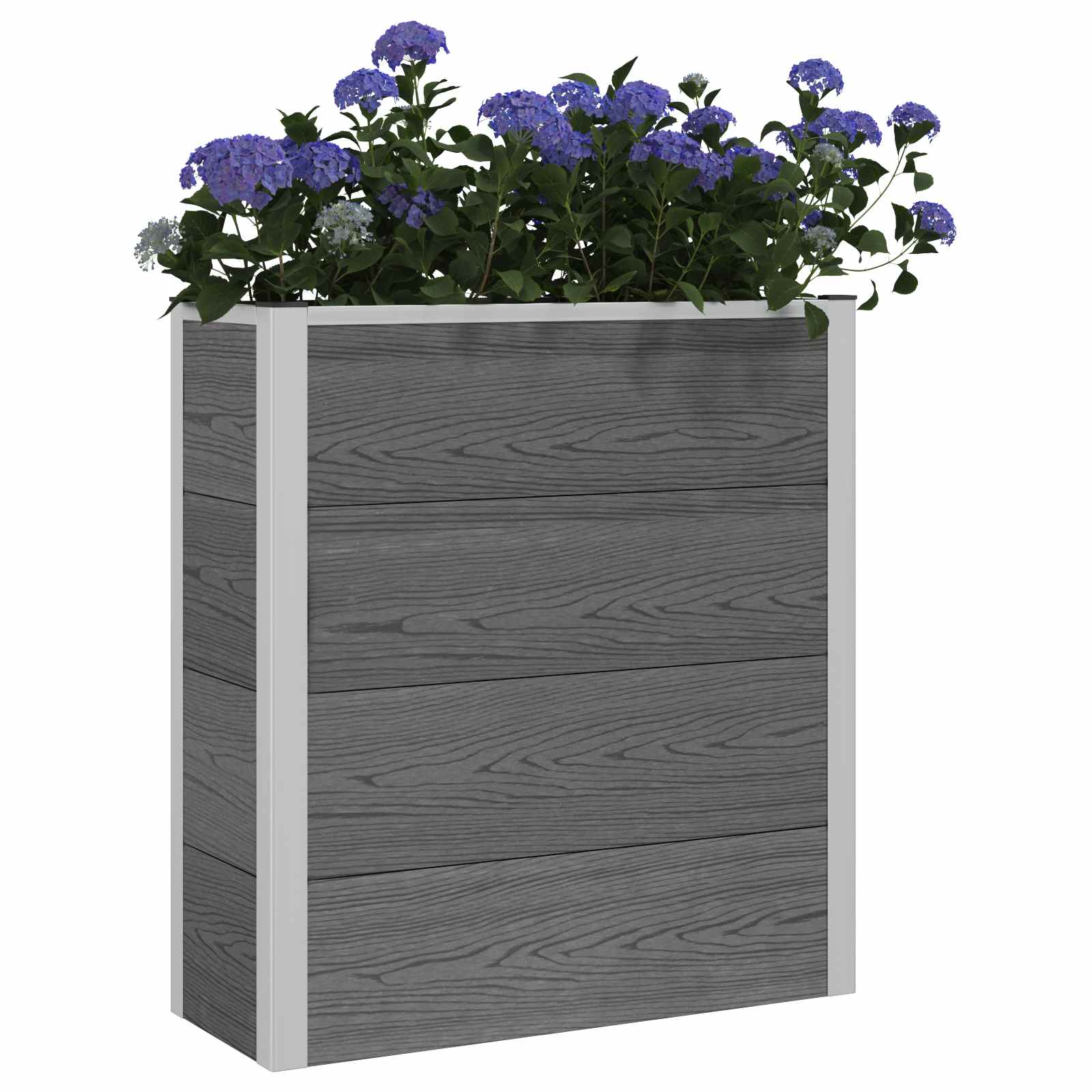 Verhoogde plantenbak Grijs 75 x 30 x 22 cm WPC en Aluminium image 2