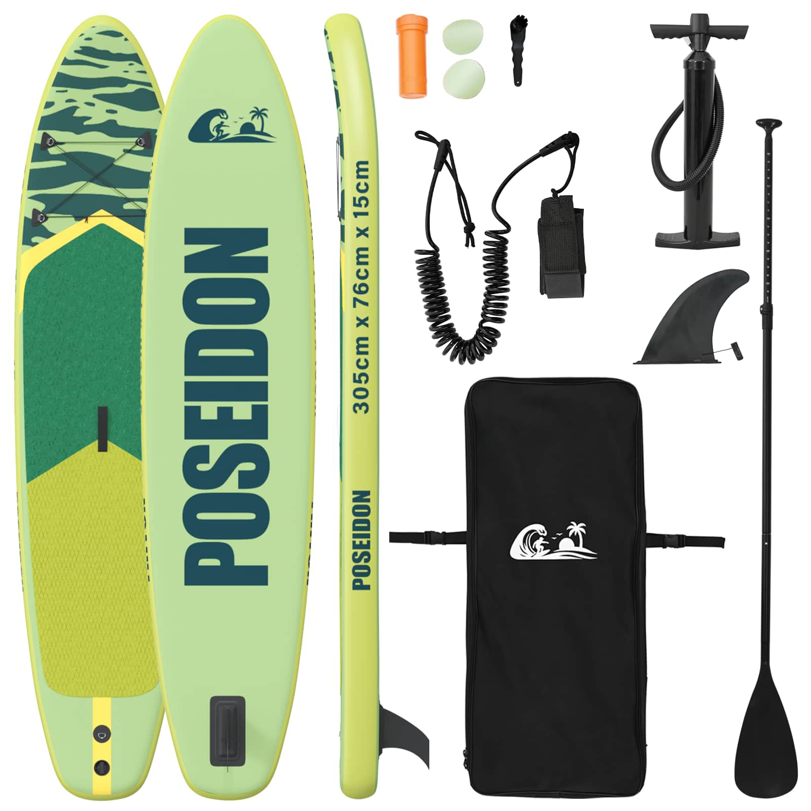vidaXL Inflatable Stand Up Paddle Board POSEIDON 305 x 76 x 15 cm
