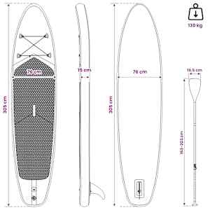 Inflatable Stand Up Paddle Board POSEIDON 305 x 76 x 15 cm pro - obrázek 8