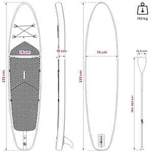 nafukovací paddleboard HYDROS 335 x 76 x 15 cm Tyrkysová pro - obrázek 8