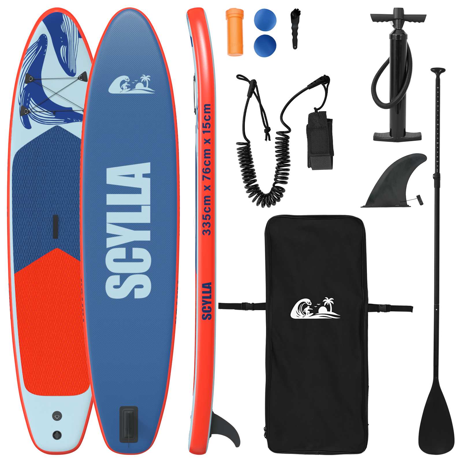 vidaXL Nafukovací Paddle Board SCYLLA 335 x 76 x 15 cm Modrá