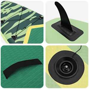 Inflatable Stand Up Paddle Board POSEIDON Zelená PVC - obrázek 6