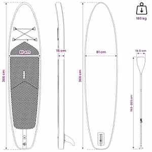 Inflatable Stand Up Paddle Board HYDROS 366 x 81 x 15 cm pro - obrázek 8