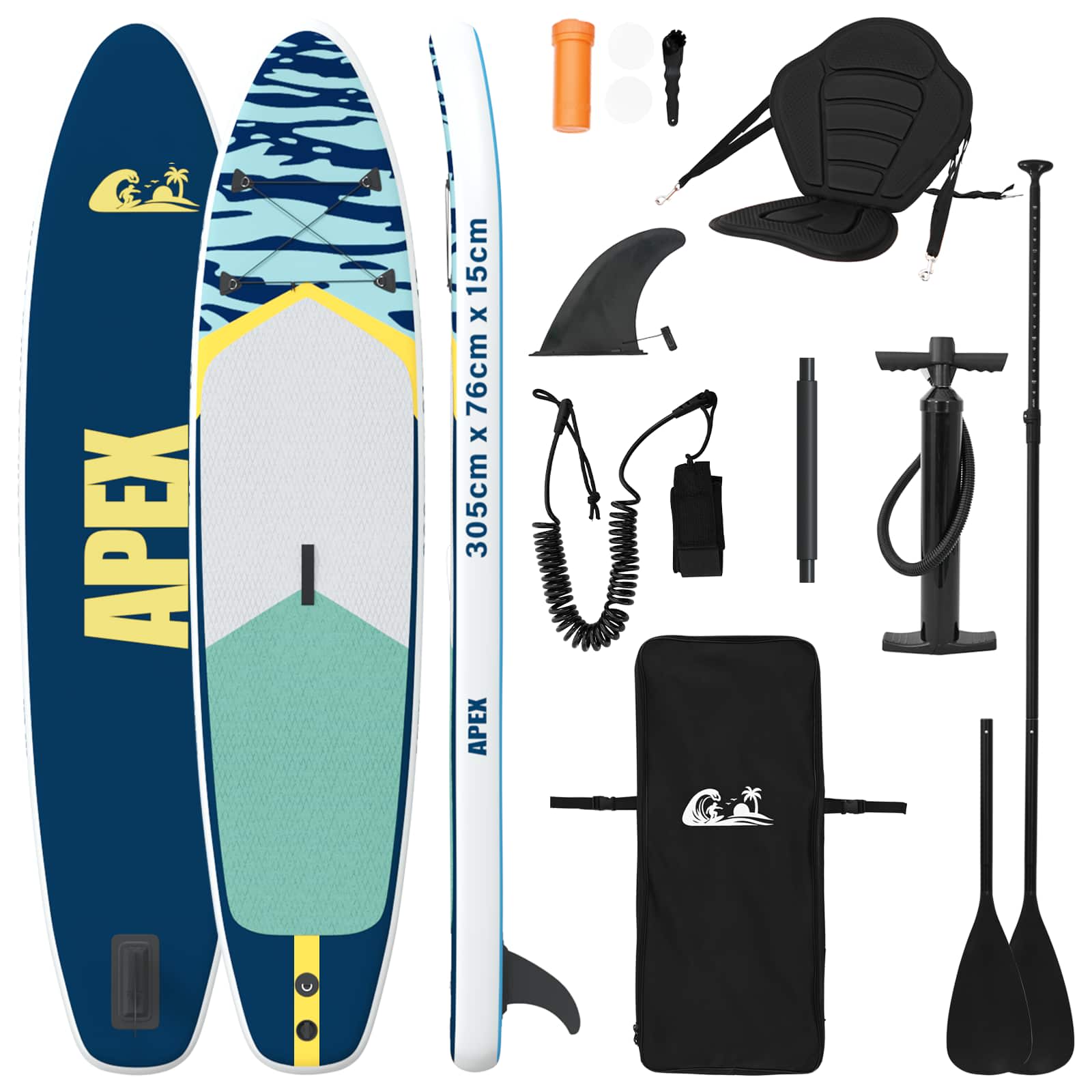 vidaXL SUP deska se sedadlem 2 v 1 APEX 305 x 76 x 15 cm Tmavě modrá