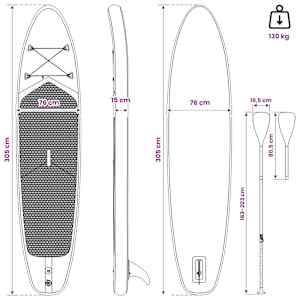 SUP deska se sedadlem 2 v 1 APEX 305 x 76 x 15 cm Modrá pro - obrázek 10