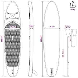 SUP deska se sedátkem 2v1 POSEIDON 335 x 76 x 15 cm Zelená pro - obrázek 10