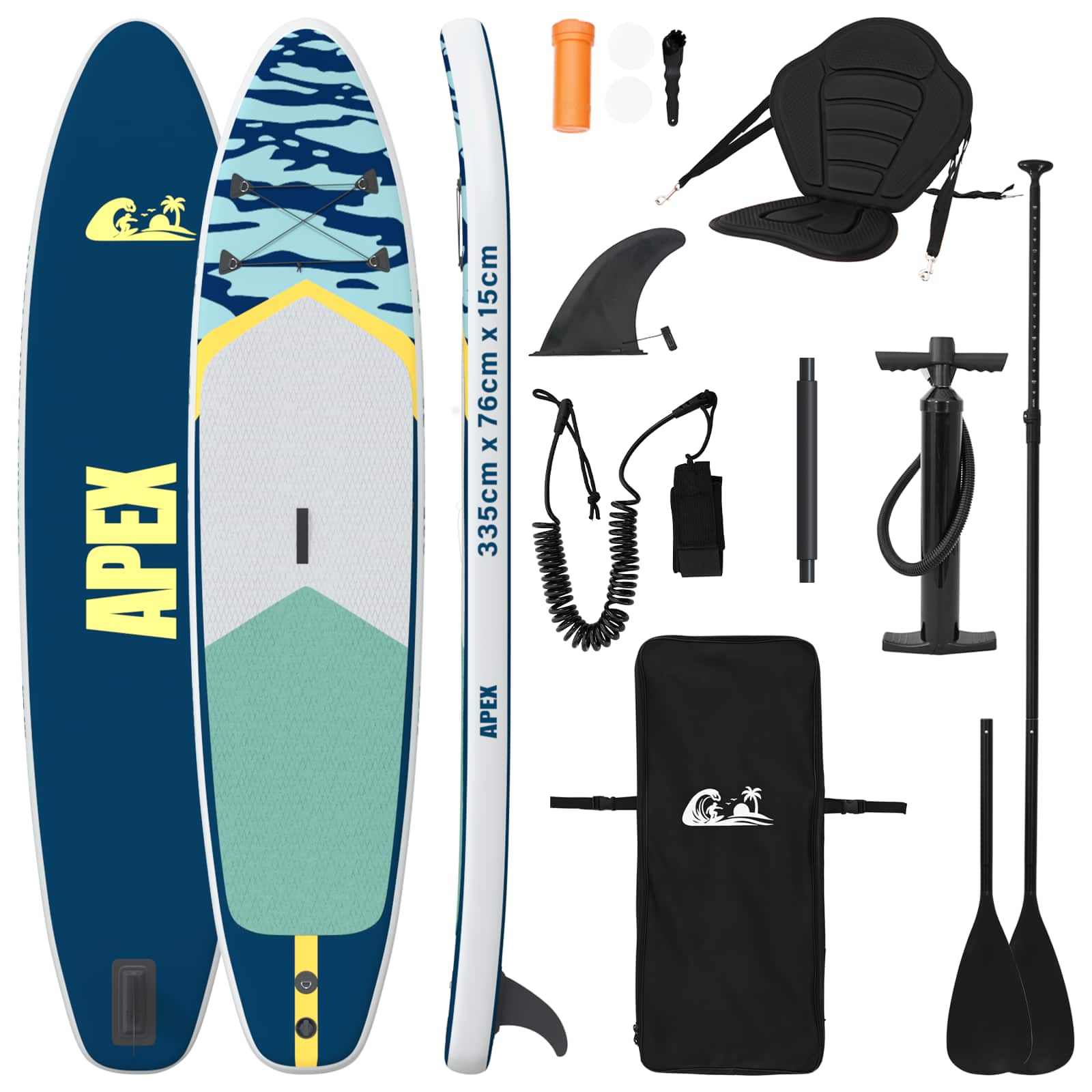vidaXL SUP deska se sedadlem 2 v 1 APEX 335 x 76 x 15 cm Tmavě modrá
