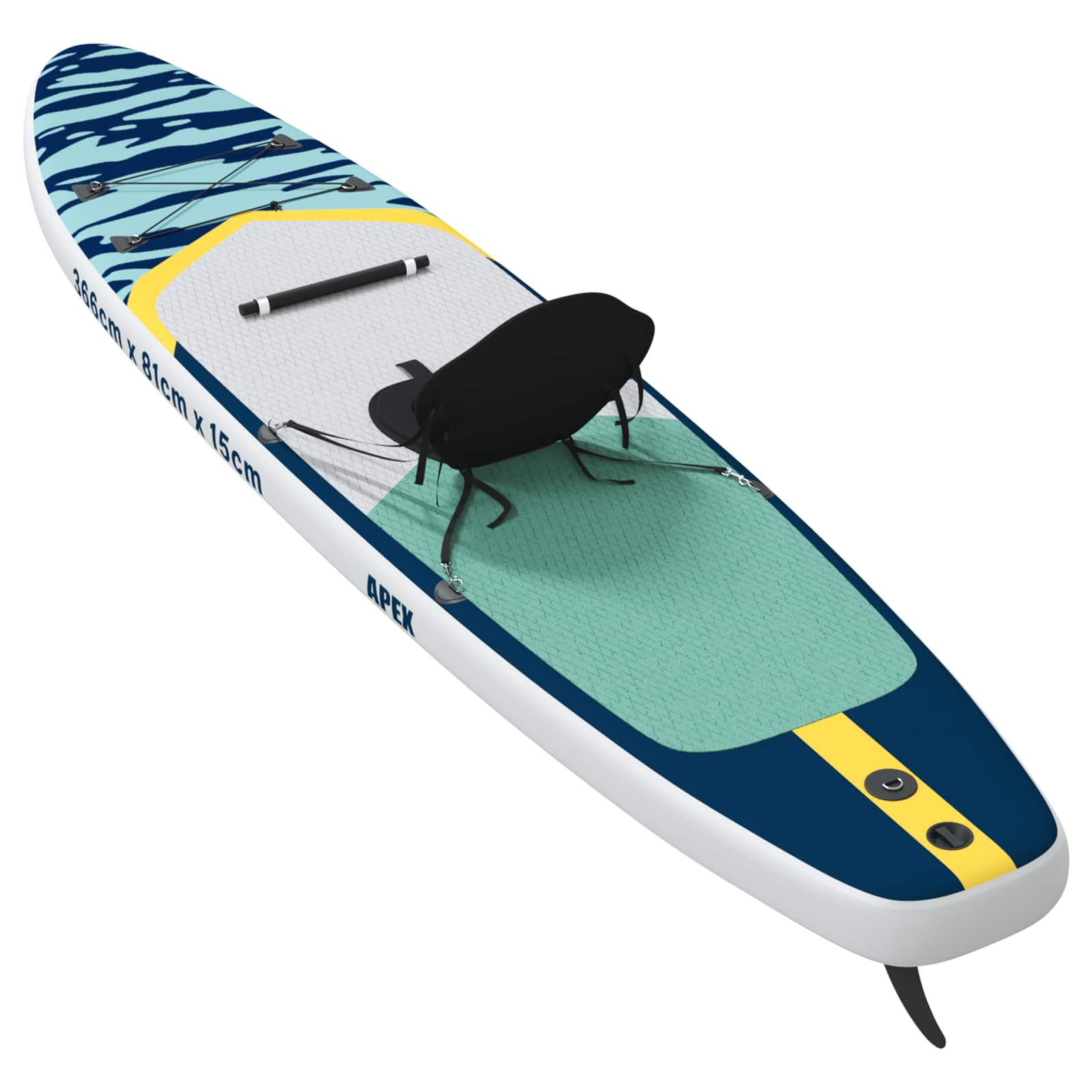vidaXL SUP deska s sedežem 2-v-1 APEX 366 x 81 x 15 cm Modra za - slika 6