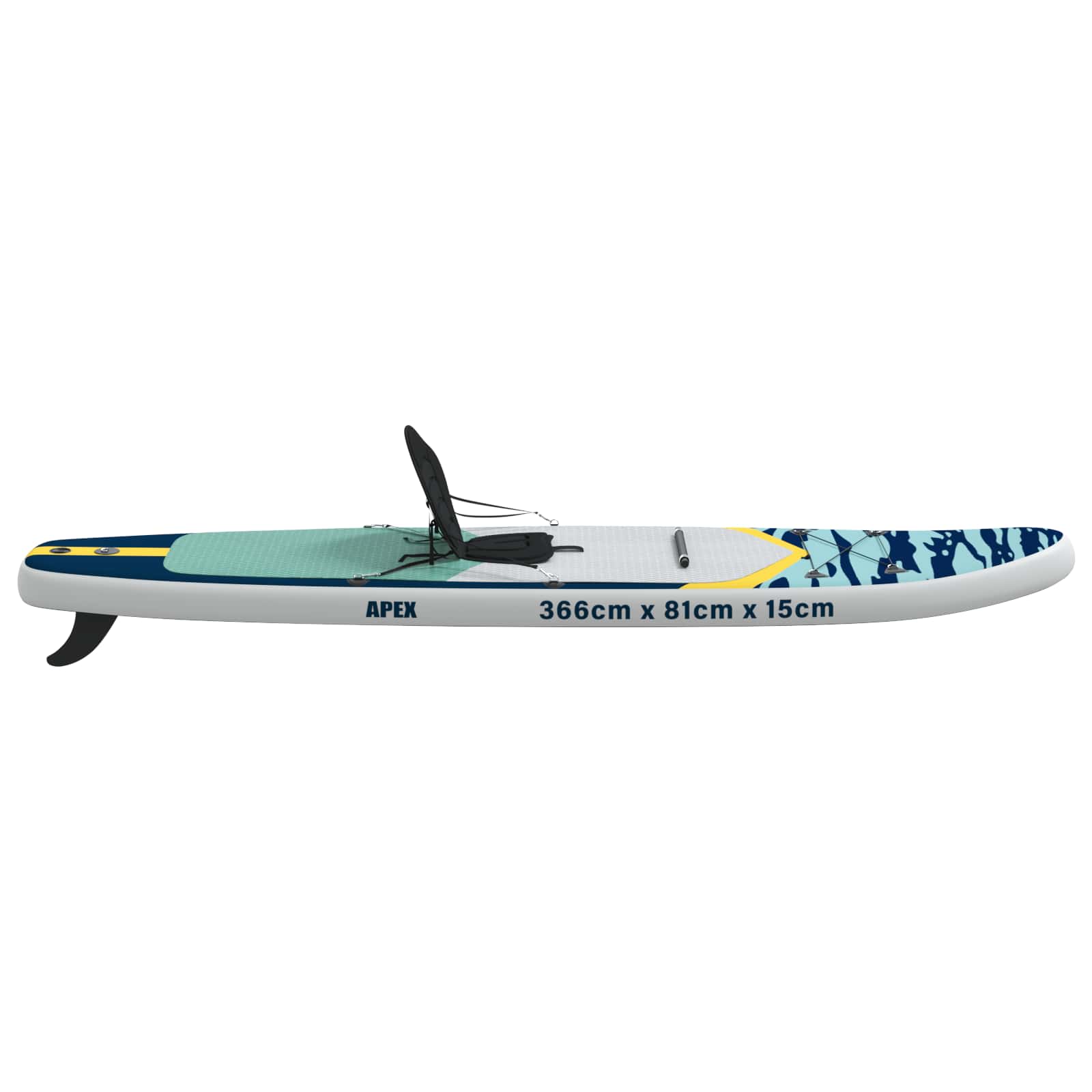 vidaXL SUP deska s sedežem 2-v-1 APEX 366 x 81 x 15 cm Modra za - slika 5