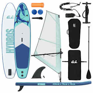 vidaXL Kootud SUP laud purjega HYDROS 330 x 76 x 15 cm T&uuml;rkiis jaoks