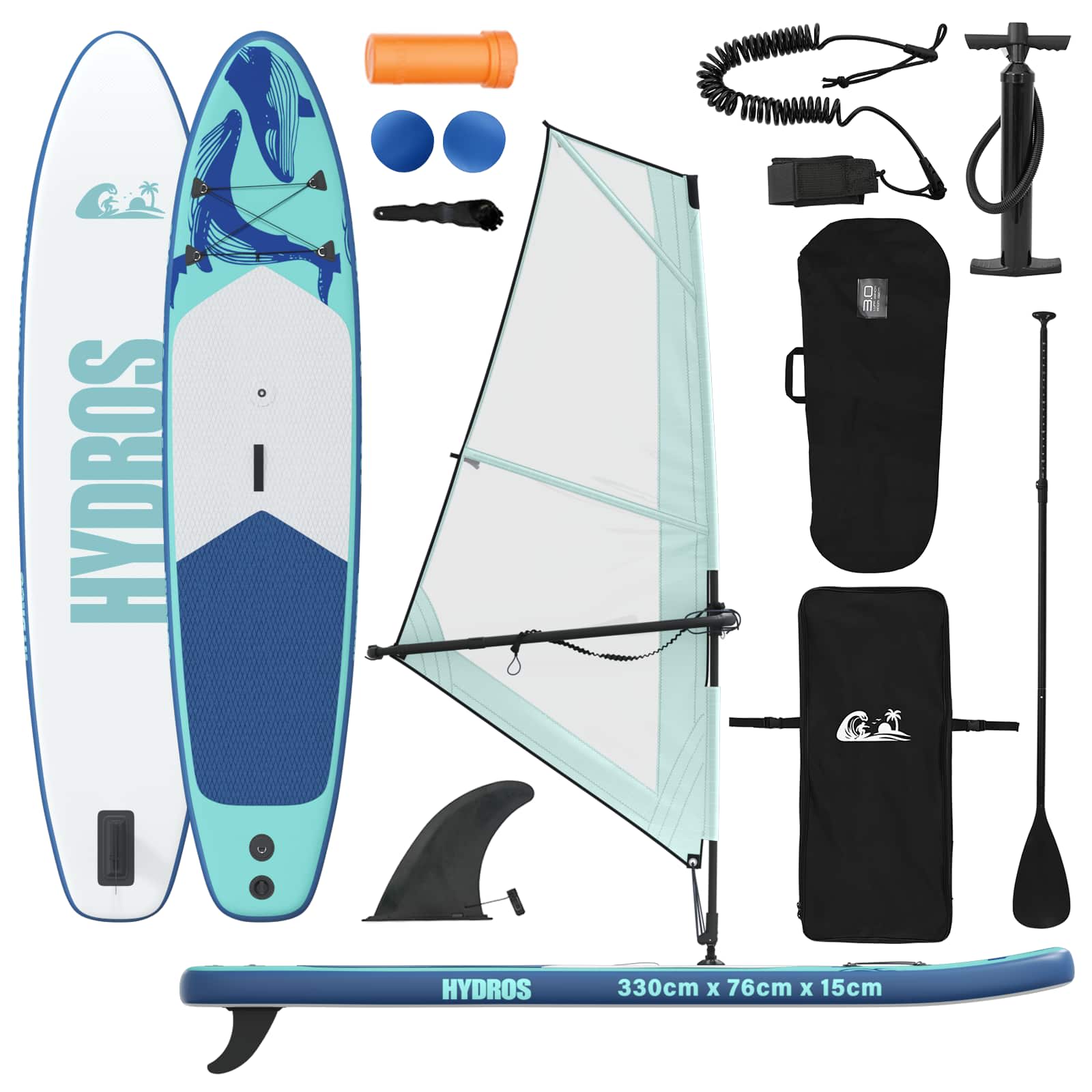 vidaXL Nafukovací SUP deska s plachtou HYDROS 330 x 76 x 15 cm