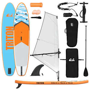 vidaXL Kootud SUP laud purjega TRITON 330 x 76 x 15 cm Sinine jaoks