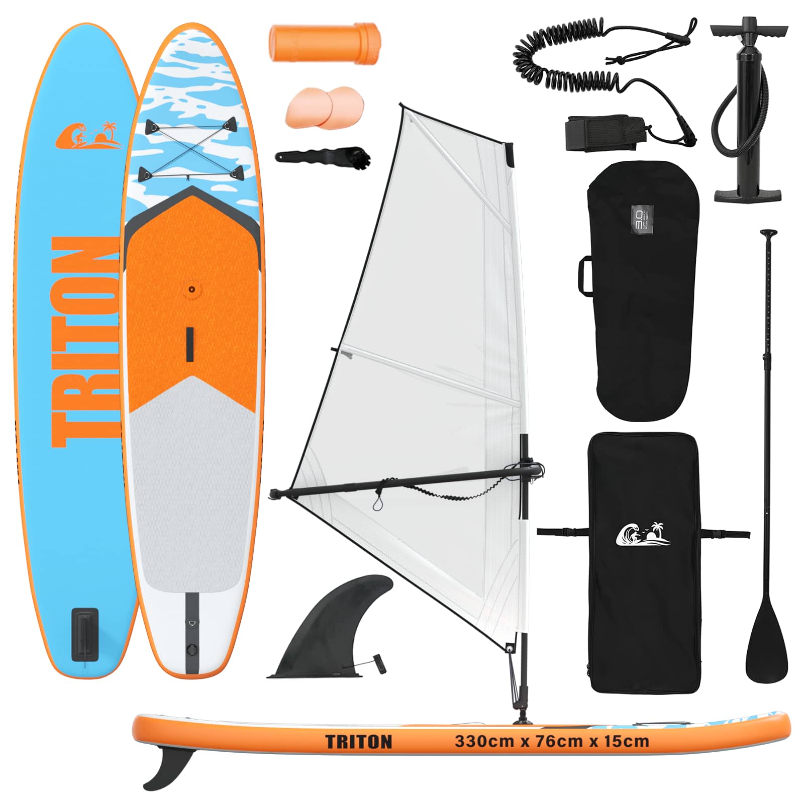 vidaXL Nafukovací SUP deska s plachtou TRITON 330 x 76 x 15 cm Modrá