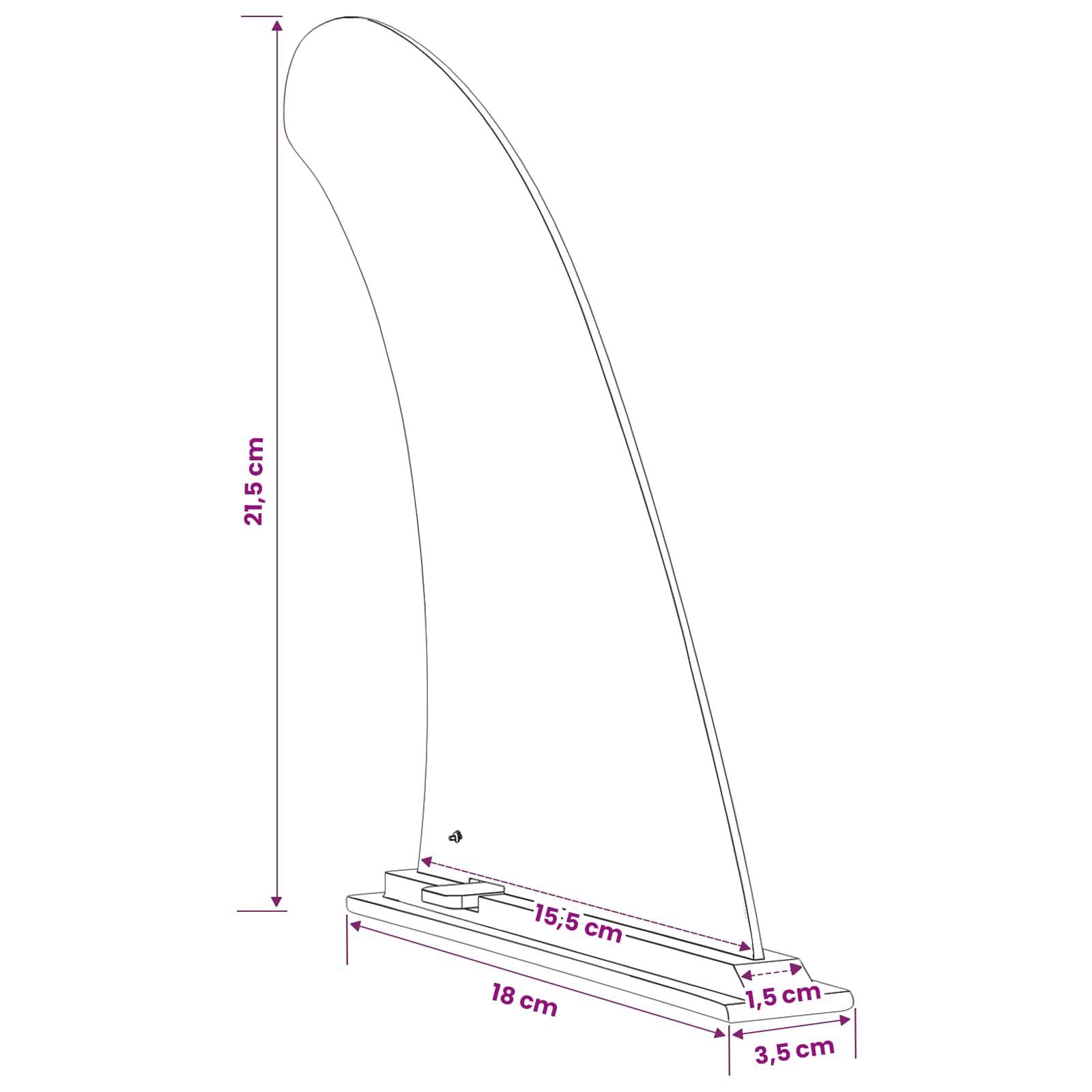 vidaXL SUP Fin 3,5 x 18 x 21,5 cm Nylon Schwarz – Bild 6