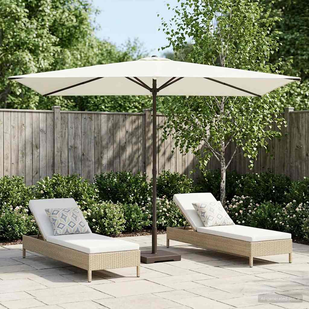 vidaXL Parasol de Grădină 200 x 300 cm Poliester Dreptunghiular Crem