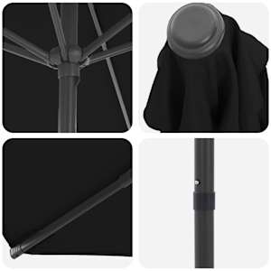 Zahradní slunečník 200 x 300 cm Polyester Obdélníkový Černá - obrázek 5
