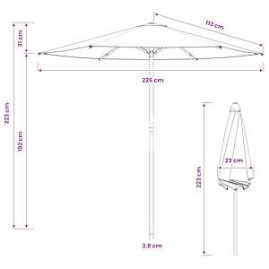 Zahradní slunečník 230 x 230 cm Polyester Obdélníkový Černá - obrázek 7