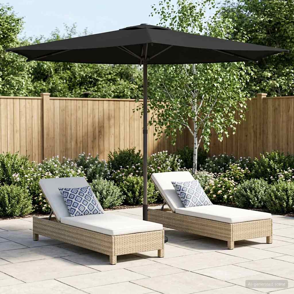 vidaXL Parasol de Grădină 270 x 270 cm Poliester Dreptunghiular Negru