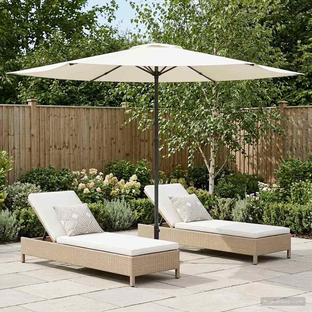 vidaXL Parasol de Grădină 300 x 300 cm Poliester Dreptunghiular Crem
