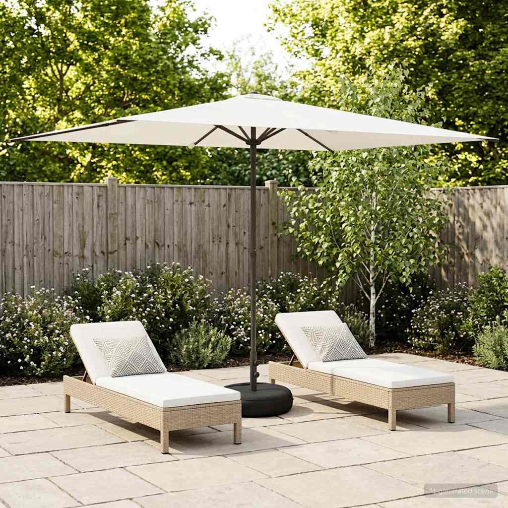 vidaXL Parasol de Grădină 200 x 300 cm Poliester Dreptunghiular Crem