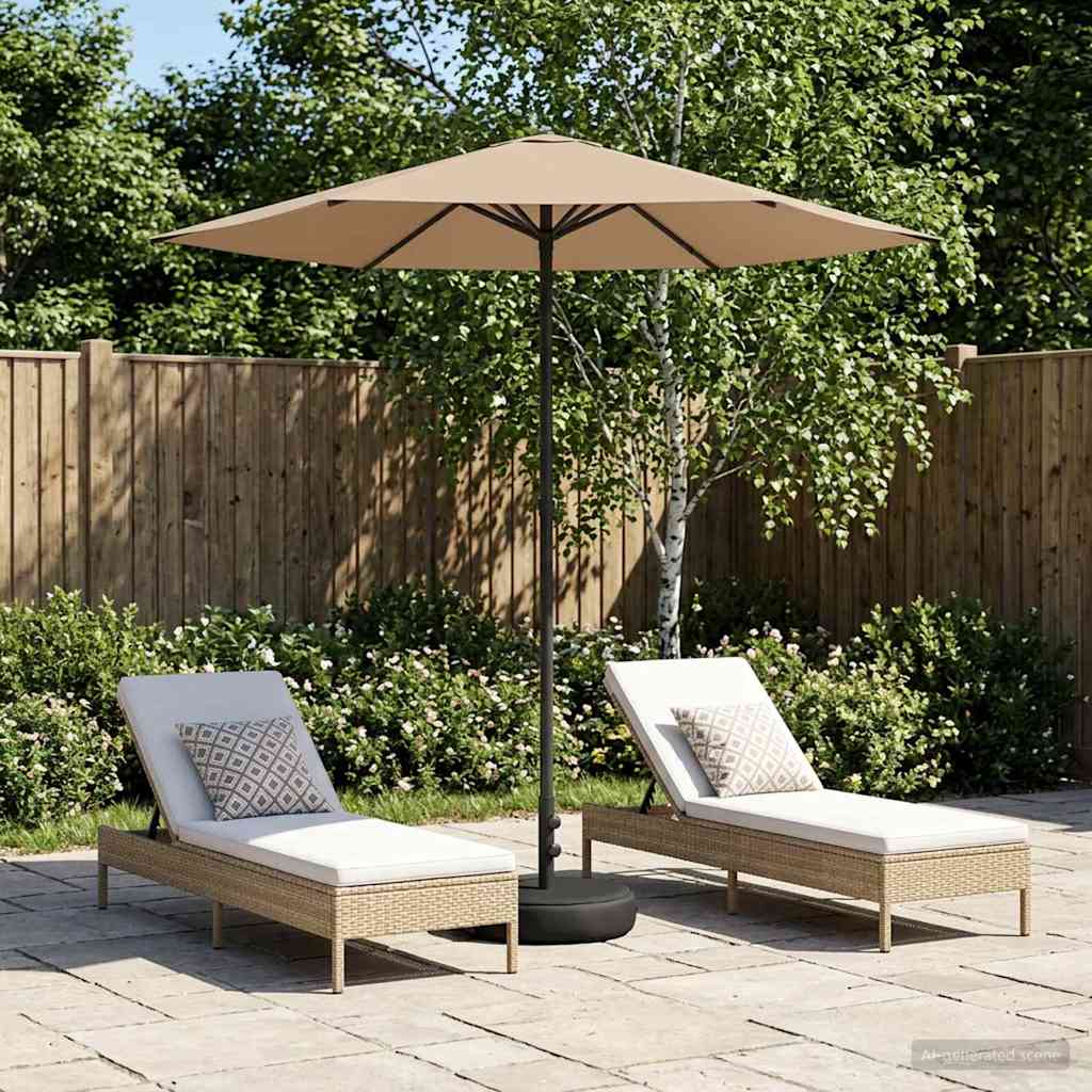 vidaXL Haveparasol med base Rektangulær 2,3 x 2,3 m Polyester Gråbrun