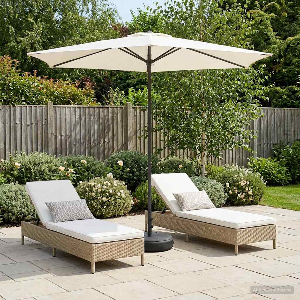 vidaXL Parasol de Grădină 270 x 270 cm Poliester Dreptunghiular Crem