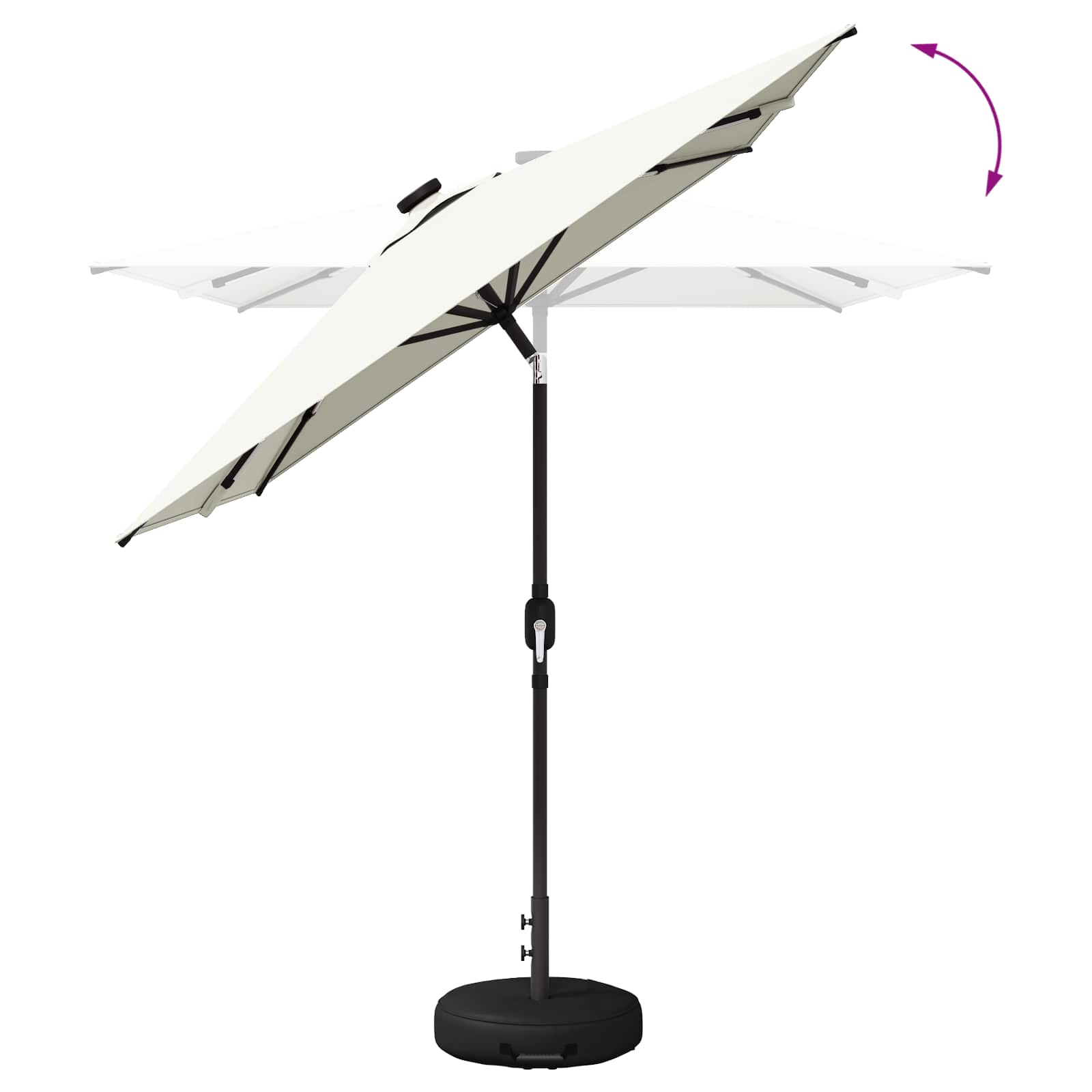 Zunanje senčilo z LED lučmi 200 x 300 cm Poliester Krem - slika 7