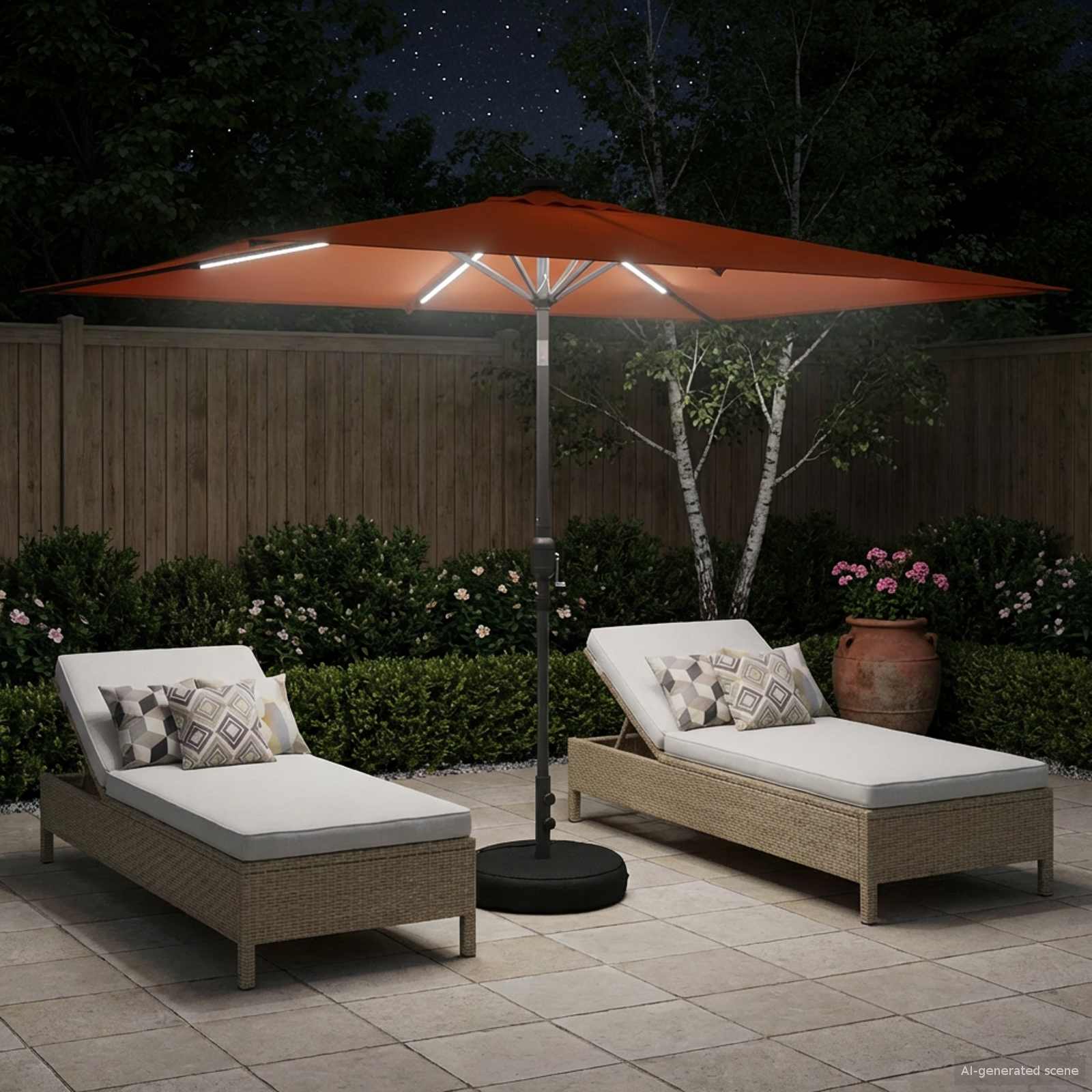 Zunanje senčilo z LED lučmi 200 x 300 cm Poliester Terakota - slika 3