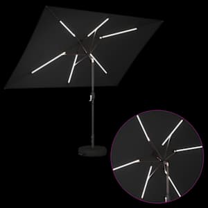 Zahradní slunečník s LED osvětlením a podstavcem 200 x 300 cm - obrázek 4