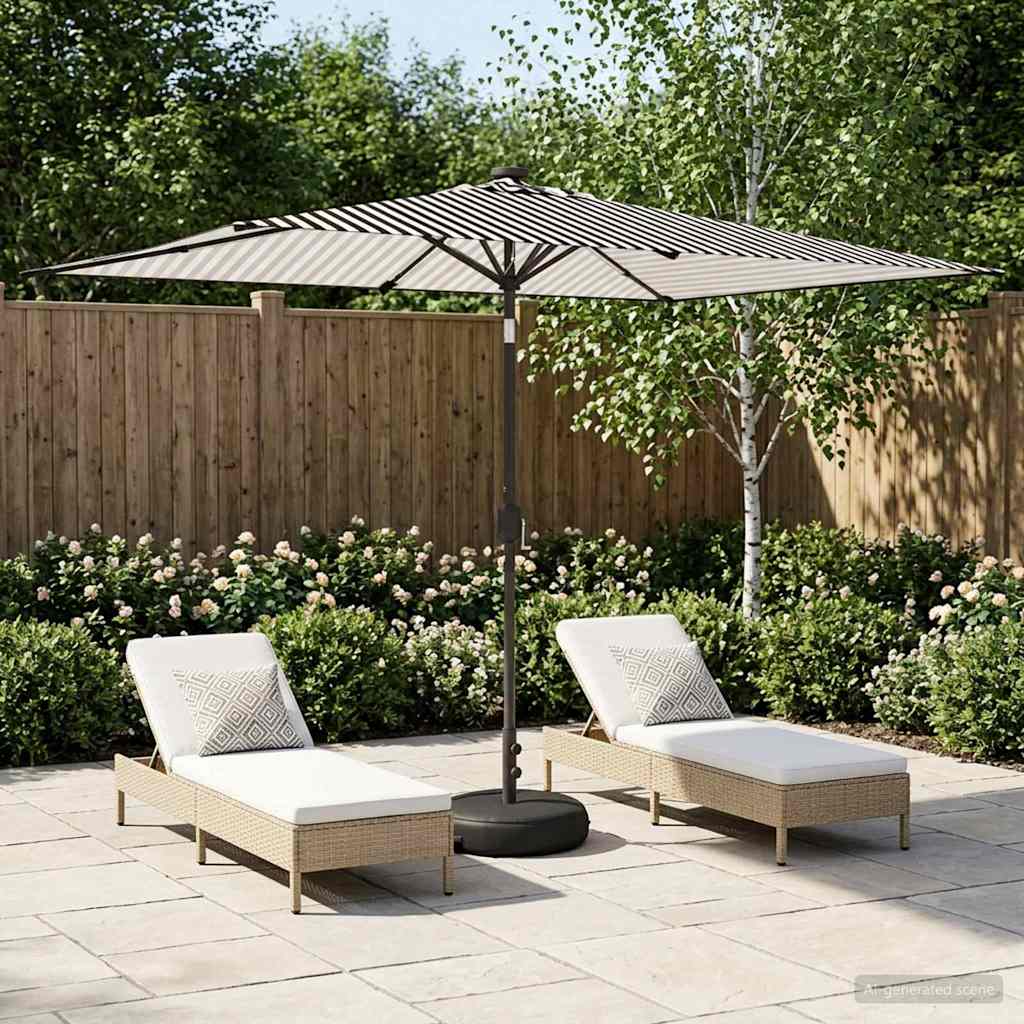 vidaXL Parasol de grădină cu lumini LED și bază 200 x 300 cm Poliester